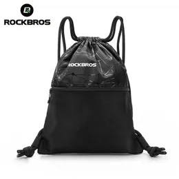 Rockbros Erkek Kadın Spor Çanta Drawstring Yüksek Kapasiteli Sırt Çantası Açık Hava Spor Eğitim Bisiklet Depolama Çok Aimli Yoga 240425