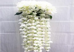 Um buquê 31QUOT Hydrangea Flower Bouquet Bouquet Garland Silk Vine Greenery para casa Decorativa de casa1668097