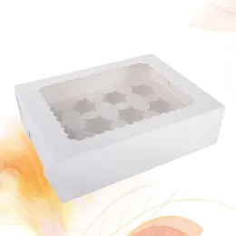 Nehmen Sie Container Grids Cupcake Boxes Karton Muffin Bäckerei Fenster Kuchenträger Kekse Candy Box Hochzeits Geburtstagsfeier Vorräte