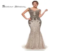 Mocha Rhinestone Crystals Mermaid Party Prom Prom Sexy Maxi Dress Backless Evening Wear Wear Victes 53983333304