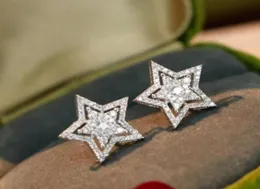 stud Jewelrystud Fashion Modern Molerings Simple Vervament Zircon Five Pointed Star Sightated Sier Sier Needle Elings 8392065