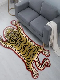 Tapetes de raio de formato de animais em casa criativo criativo tigre padrão sofá carpete tapete nórdica sala de estar piso tapete anti -deslizamento área washab7451920