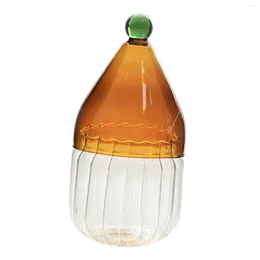 Bottiglie di stoccaggio barattolo di caramelle in vetro con cofano decorativo decorativo da 300 ml/10 once per la decorazione della casa di zucchero a buffet