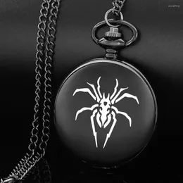 Relógios de bolso Spider Pattern Design de quartzo colar de colar Chain Casual Chain pendente para meninos e meninas Reloj de Bolsillo