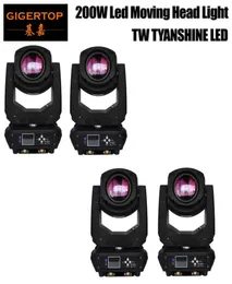 Tiptop 4 Pack 200W LED Moving Head Lighting Spot照明DJセットゴボクリスマスライトDJライトプロジェクターバーパーティーイベントTPL3296589