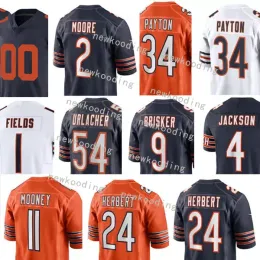 Walter Payton Brian Urlacher Caleb Williams Rome Odunze D'Andre Swift Khalil Herbert Tyson Bagent DJ Moore Cole Kmet Tyrique Stevenson T.J. Edwards Football Jersey