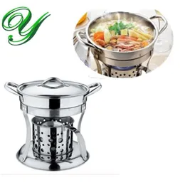 Pot Cooker Liquid Spise Set Chafing Dish Pots Heater Servering Stand Rostfritt hållare LID 18 CM Buffet Pan Server Food Tray Warme8178831