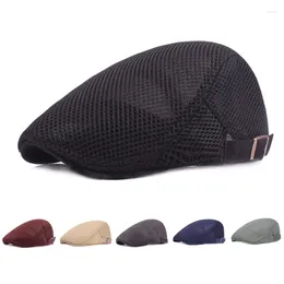 Beretti Primavera estate regolabile beret traspirante golf cappello da cucchiaio sboy piatto gatsby uomini cappelli da sole anziani peaky cappellino casquette