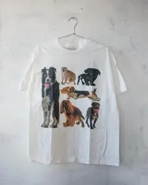 Sommer High Street Puppy Print Kurzarm T-Shirt Frauen Y2K Goth Harajuku Mode Shirt Paar Loose Vintage T-Shirt 240430