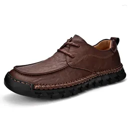 Casual Shoes Högkvalitativa varumärken Män äkta läder Soft Soled Oxford Sport Simple Loafers Gratis leverans