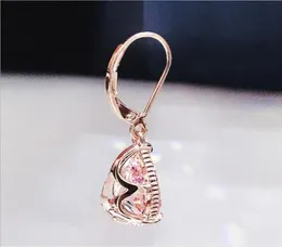 Wholecz Diamond Stud earrings Luxury Designer Jewelry with Box Rose Goldメッキローズゴールド色の宝石イヤリングホリデーG9071797