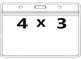 4x3 -дюймовый идентификационный идентификатор идентификатор значков Значения, держатель корпусов, файлы корпуса с Lanyard Clip Carder Protecter Clear Пластиковый водонепроницаемый бизнес 48159937