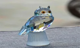 X039mas Gifts Crystal Owl Figurines Paperweight Craft Art Toy Collection Car Ornaments Souvenir Home Wedding Decor4042799