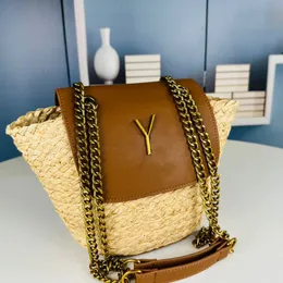 Designer Bag Icera Maxi Handbag Womens Luxury Handbag Borsa rafia Handmade Grass Bag High Quality Genuine Leather Beach Bag Handbag Grass Woven Cabbage Basket