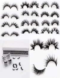 100 Real 3D Mink Hair Wimpern Ganzes Schrägstil False Wimpern natürliches Kreuz dicke dramatische lange flauschige Wimpernverlängerung Vol3909449