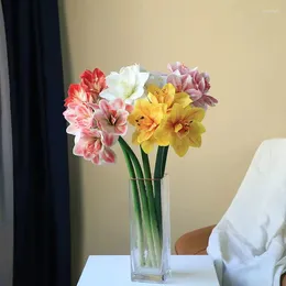 Decorative Flowers 2Pcs Artificial Amaryllis Stem Real Touch Large Tropical Clivia For Vase Arrangements Home Office Decor