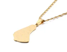 Catene mappa in acciaio inossidabile color oro delle collane a ciondolo Barbados Fashion Gioielli placcati in argento 4105971