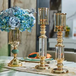 Candele di lussuoso tavolo da pranzo romantico DECORAZIONE CANDLESTICK DECORSA GOLLAGE DETURA DE LE VELA DECIVI IN INDOOR WT5ZT