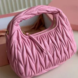 مصمم الأكياس المسائية Miuimiui Chenel Trendy Woc Boy Lambskin Pleated Hobo Handbag Bag Bag Crossbody Bag Womens Z25