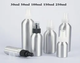 30ml 50ml 100ml 150ml 250ml alüminyum ince sis sprey şişeleri Blackwhiteclear sprey pompalı atomizer şişeleri 040791922257