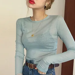 Sexy Slim de alta qualidade camiseta lisa Mulheres top