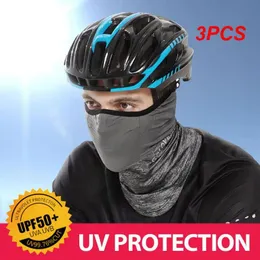 3 pedaços de máscara de gelo de protetor solar máscara de lenço leve máscara de ciclismo UV Faixa de cabeça de seda e máscara de pescoço 240425