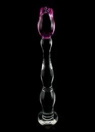 Domi 213 cm Serie di ghiaccio e fuoco Rose Flower Design Women Women Dildo Butt Cuggino Plug Anal Puntetti Sex Y181101065518836