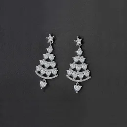 Dangle Chandelier Fashion Xmas Santa Claus Drop Earrings Christmas Tree Snowflake Long Tassel Chain Earring Women Jewelry Girlfriends Gift