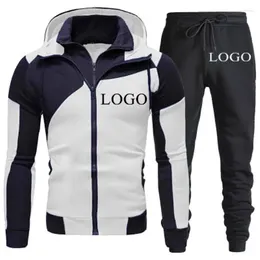 Tracce da uomo il tuo marchio di design logo/immagine personalizzato personalizzato ovunque uomo donna fai -da -te con cappuccio a colori solido set di moda