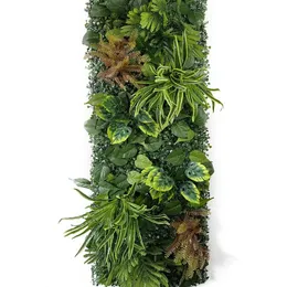 3D人工植物の壁偽の常緑樹の葉シミュレートされた背景ウェディングパーティー装飾グリーンボード芝生の家の装飾240420