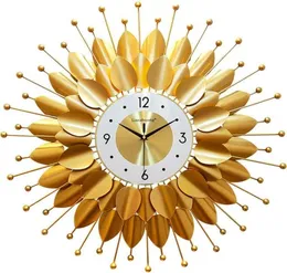 Relógios de parede de luxo nórdicos metal moderno grande parede dourada relógio 3d arte simples relógios Horloge Murale decoração de casa fz2952606270