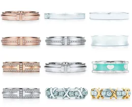 sterling Silver Plain Ring Diamond Double T السيدات المفضلات عيد الميلاد المجوهرات China Wholesale5388427