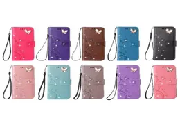 3D Butterfly Bling Diamond Leder Brieftasche Hülle für iPhone 13 Mini 12 Pro Max 2020 54 61 67 11 XR XS 8 7 6 Se Blumenhalter Flip7970581