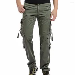 Men's Pants 2024 Men Cargo Multi-Pocket Overall Male Combat Cotton Trousers Army Casual Joggers Size 42 Drop