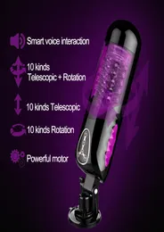 Pistão elétrico Masturbador masculino Vibrador automático de 10 tipos Rotação telescópica Smart Voice Masturbadores Toys sexuais para adultos homens Y8579692