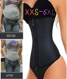 XXS6XL Corpo Corpo Shaper Treinador de cintura de látex Cincher Zipper Underbust Shaping Shakes Shapewear Hourgass Belt Women Plus9155134