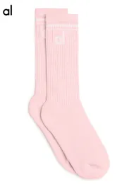 Al Yoga Pink Socks Tube Längd 18 cm sport Leisure Yoga Bomullsstrumpor Sportstrumpor Fyra säsonger Svartvita yogastrumpor