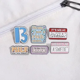 Brooches Creative Geometric Funny Phrase Brooch Enamel Pin Custom Cartoon Lapel Badge Backpack Hat Jewelry Gift For Friends