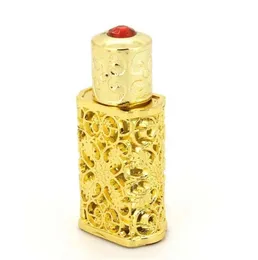Vintage ihålig snidad eterisk olja parfym tom flaskbehållare konstgjorda flerfärgade stenåfyllningsbara lagringsflaskor burk Ja9009717