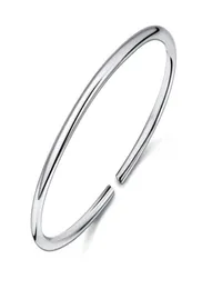 Braccialetti di bracciale liscio in argento Sterling Sterling Simple Classical Pulseras Valentine039s Present 2105079411294