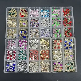 5 lådor nagelkonst Rhinestones ädelstenar Dekorationer Luxury Metal Alloy Heart Planet Charms Crystal Glass Diamonds For DIY AR 240426