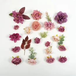 Декоративные цветы 40 шт. Свободные искусственные шелковые цветочные цветочные зелень