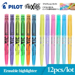 12pcs/Lot Pilot Erlöser Stiftmarker SW-FL 0,5 mm farbenfrohe Highlighter Frixion Waschantriebshandschule Büro Stapendrehungen 240423