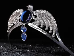Модный винтажный серебряный серебряный Ravenclaw Diadem Blue Crystal Ravenclaw College Lost Crown Prom Prom Свадебные украшения Jarry Potter Corcrux2797554