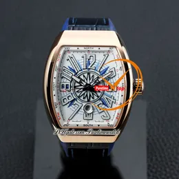 Vanguard Yachting V45 Automatische Herren Watch Rose Gold Weißes Zifferblatt Arabische Ziffern Marker Gummi -Leder Gummi -Gummi -Relojbre Montre Hommes reinzeit Ptfm