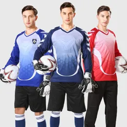 Adults Soccer Goalkeeper Jersey Custom Boys Football Goalkeeper Uniform Soccer Training Long Sleeves Shirt Pants For Mens Mj802 240426