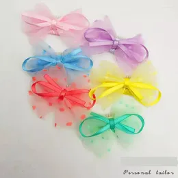 Dog Apparel Cute Pet Hair Accessories Small Wavy Bowknot Hairpin Cat Grooming Supplies Handmade Yorkshire Terrier Issuing Card