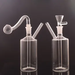 Billigaste mini Glass Oil Burner Bong Water Pipe Hookah Portable Honeycomb Perc Recycler Dab Bongs Cigarett Cigar Tobakshopp