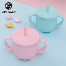 Lets Make 5 Set Baby Feeding Cups Baby Drinkware Baby Learning Silicone Sippy Cups for Toddlers Kids With Silicone Sippy Cup 240423