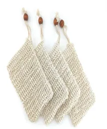 Natural Exfoliating Mesh Soap Saver Sisal Bag Pouch Holder For Shower Bath Foaming and Drying4460015